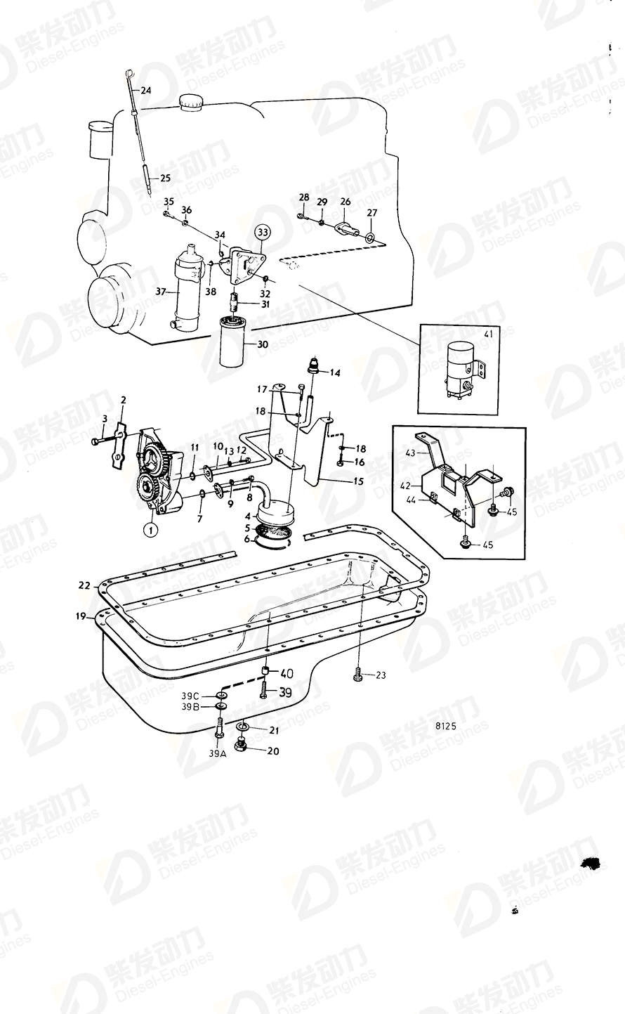 VOLVO Suction pipe 844709 Drawing